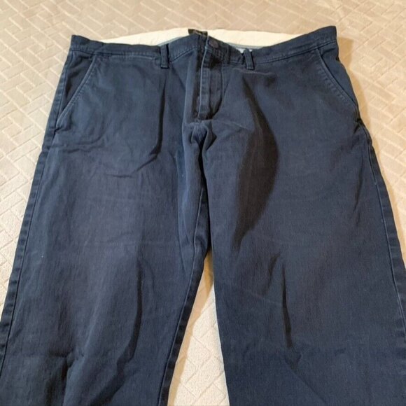 J Crew Mens 35x32 Chino Pants Navy Blue Straight Leg Stretch Mid Rise - Picture 2 of 13